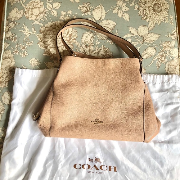 Authentic Coach Edie 31 shoulder bag pebbled leather in light Tan - Picture 5 of 5